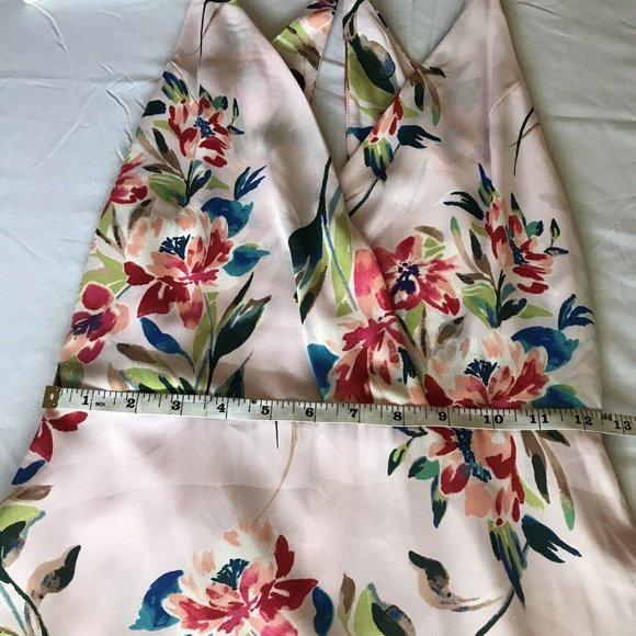 Lush Women's Pink Floral Print Surplice Maxi Dress‎ V-Neck Lined NWT Size Small - Picture 9 of 10